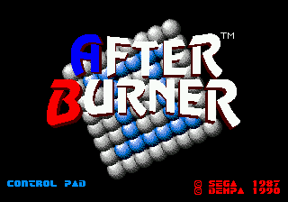After Burner II title screen for Sega Mega Drive